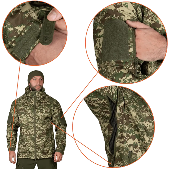 Куртка мужская теплая Stalker SoftShell (7495) Хищник пиксель S Киев