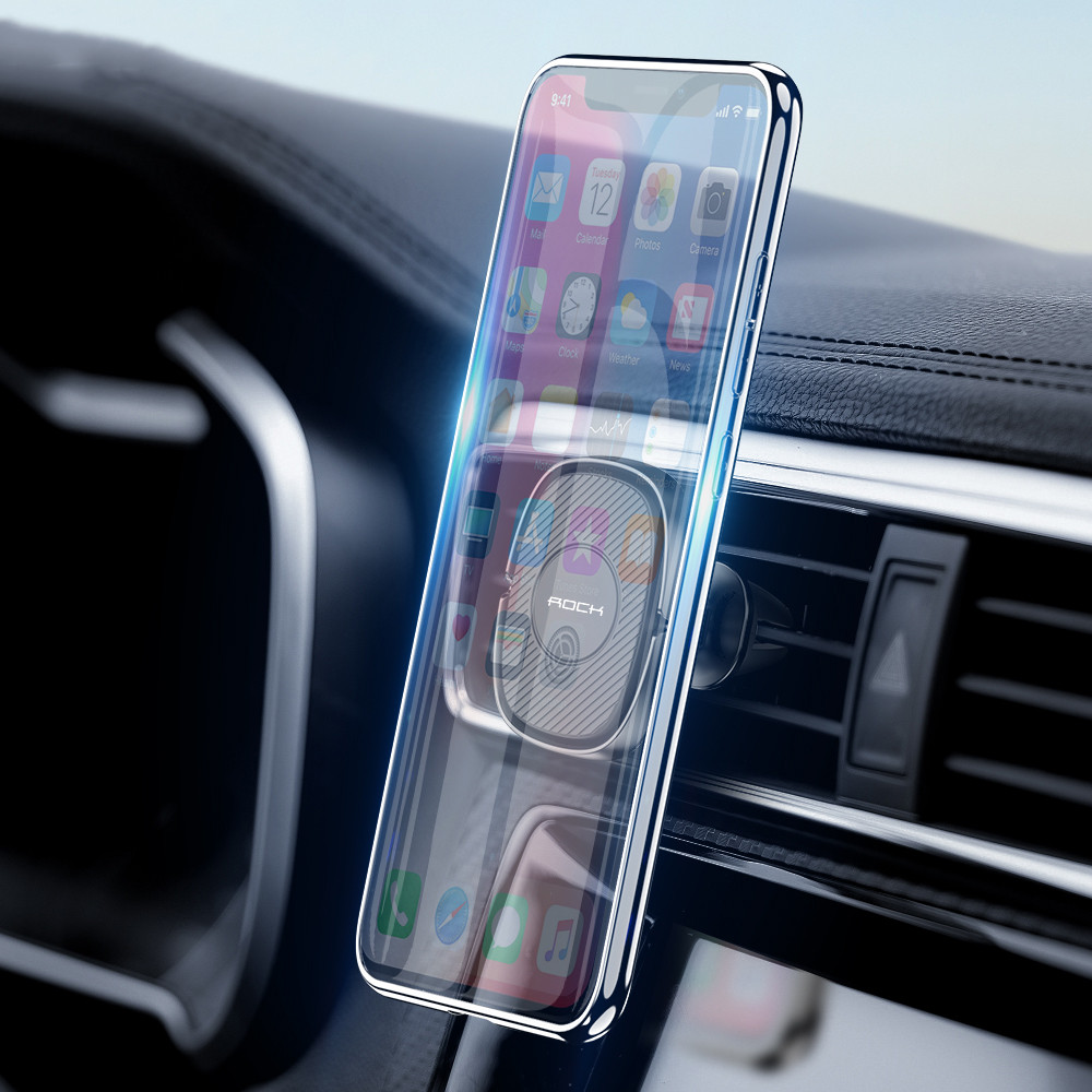 Магнітний тримач для смартфона Rock Magnetic Air Vent (Чорний) Николаев - изображение 1