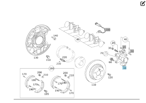 Mercedes-Benz  A0034239798 Гальмівний супорт задній правий C-Class W203 CLK C208 C209 Одесса