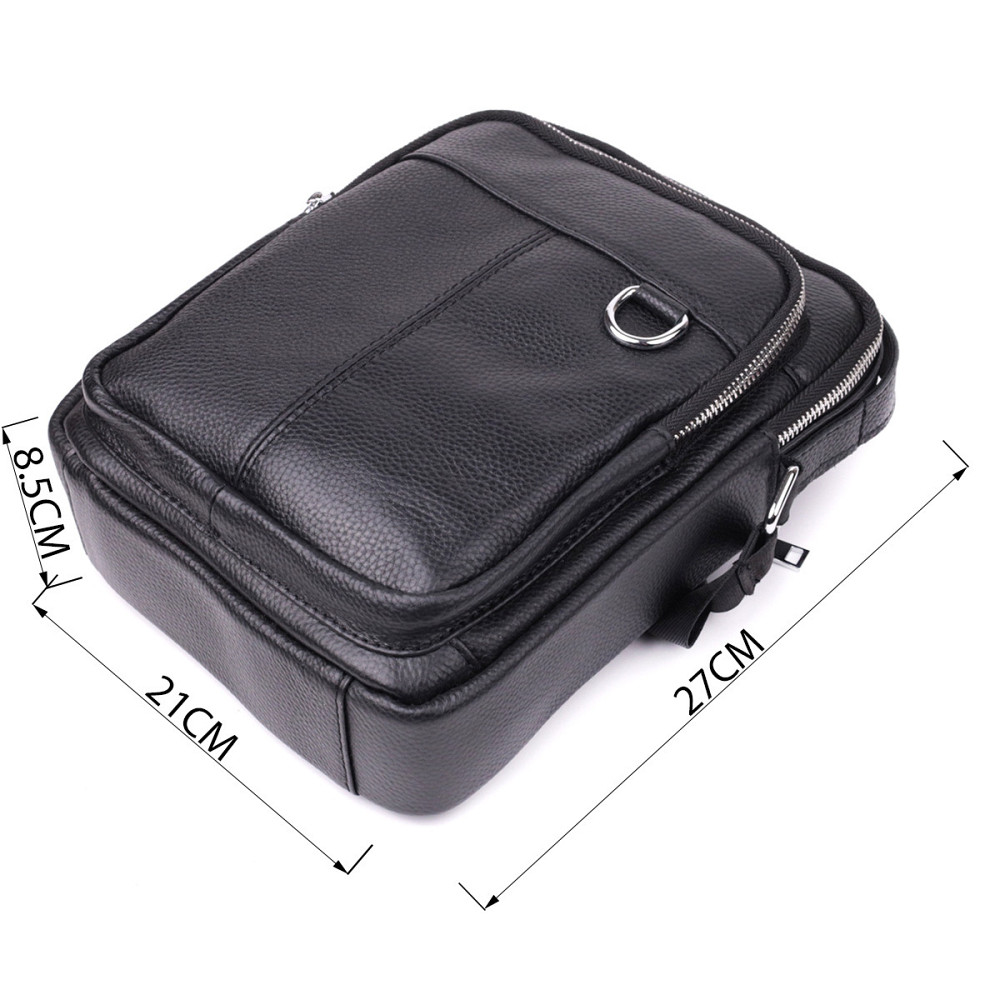 Удобная вертикальная сумка для мужчин из натуральной кожи Vintage sale_15115 Черный Киев - изображение 3