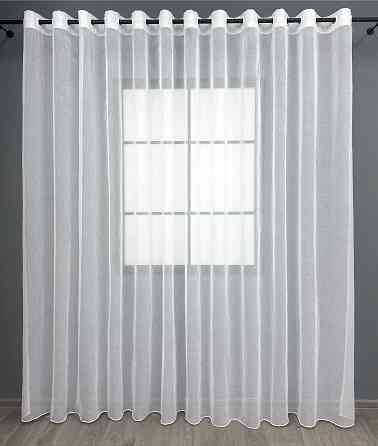 Тюль на люверсах VR-Textil 1276т Микро-лен однотонный Белый 300х270 см (47-011) Киев