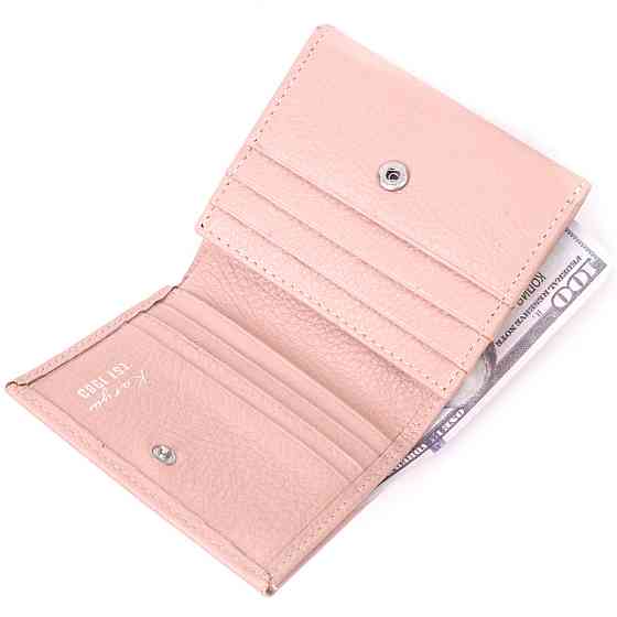 Компактний жіночий шкіряний гаманець з монетницею KARYA 21375 Пудровий Київ