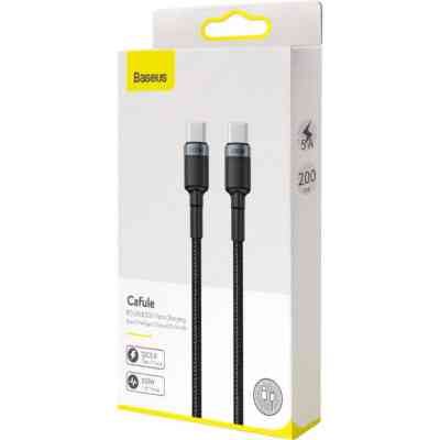 Дата кабель USB-C to USB-C 2.0m 100W 5A black-grey Baseus (CATKLF-ALG1) Винница
