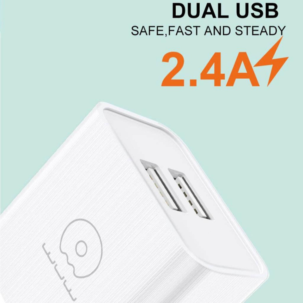 Сетевое зарядное устройство с кабелем WUW-T92 2USB/2.4A set type-c Одесса - изображение 4