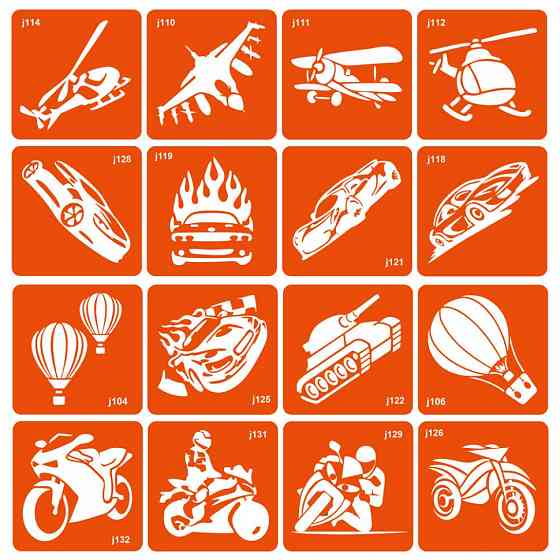 Набор трафаретов для био-тату 