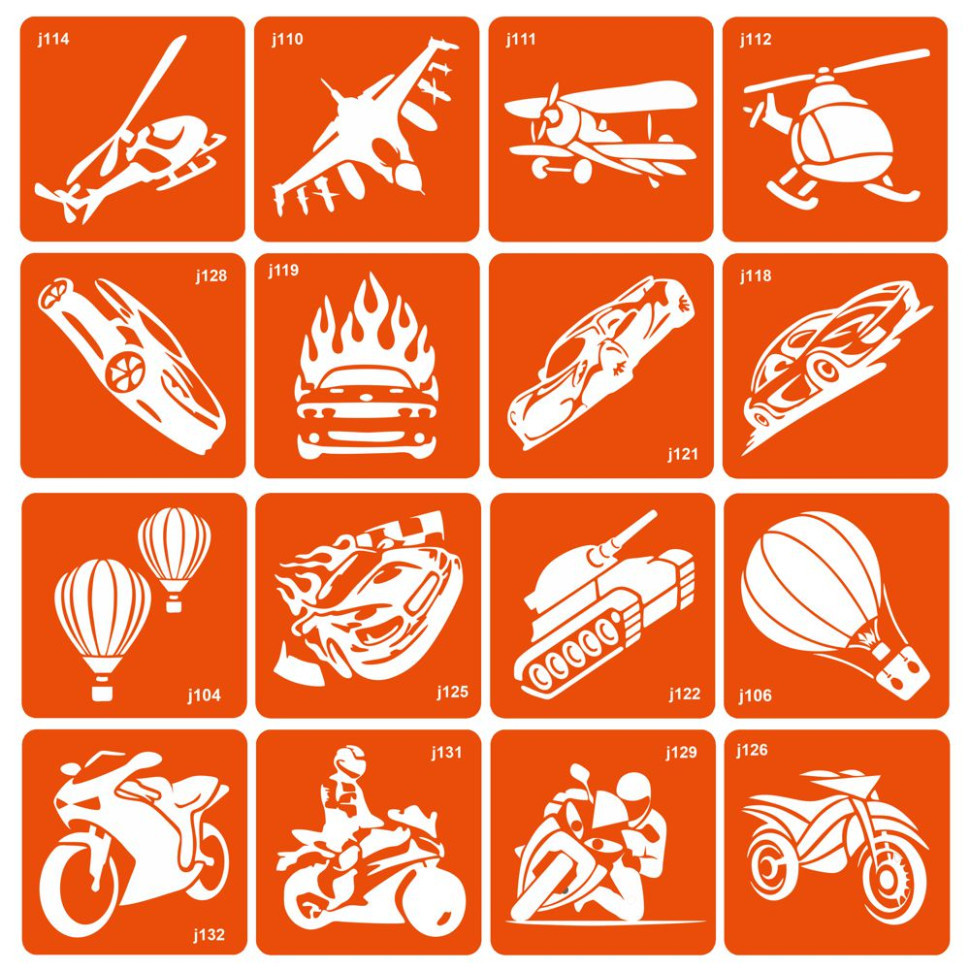 Набор трафаретов для био-тату 