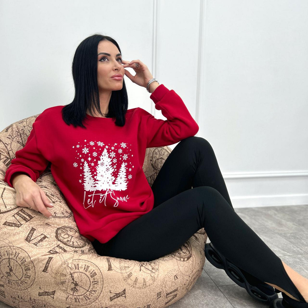 Женский свитшот с зимним принтом 