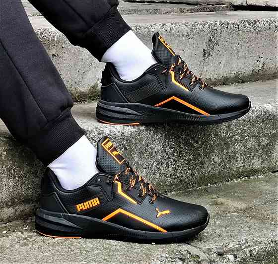 Кроссовки Puma Черные Мужские Пума Кожаные (размеры: 42,43,44) Днепр