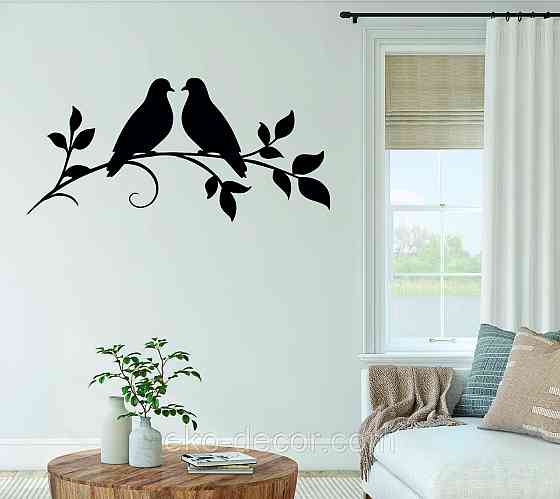 Декоративное настенное Панно «Две птички», Декор на стену 110*81 см, Черный Киев