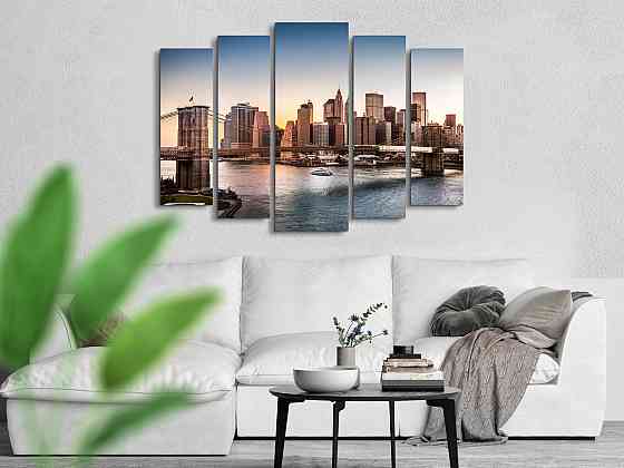 Модульна картина Місто Міст Art-286_5 ( 80х118см ) Київ