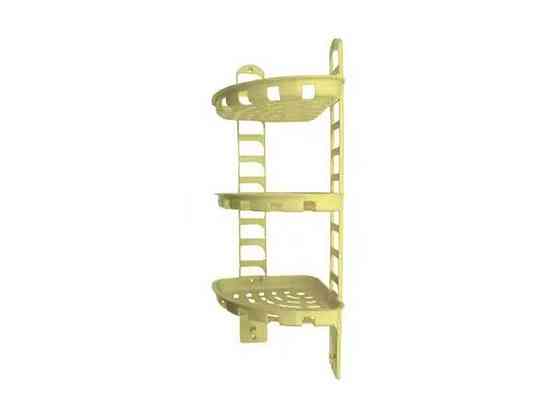 Полочка угловая 3яр No1 для ванной комнаты 22*22 h=58*6 Бежевый ТМ ЮНИПЛАСТ Solmir Киев