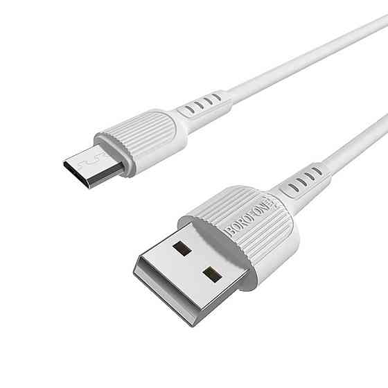 Кабель BOROFONE BX16 USB to Micro 2A, 1m, PVC, TPE connectors, White Київ