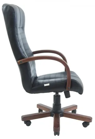 Офисное Кресло Руководителя Richman Orion Кожа Комбо Lux Wood М1 Tilt Черный Днепр