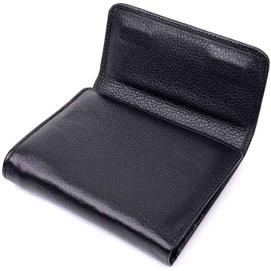 Женский симпатичный кошелек с монетницей из натуральной кожи ST Leather 19494 Черный Киев