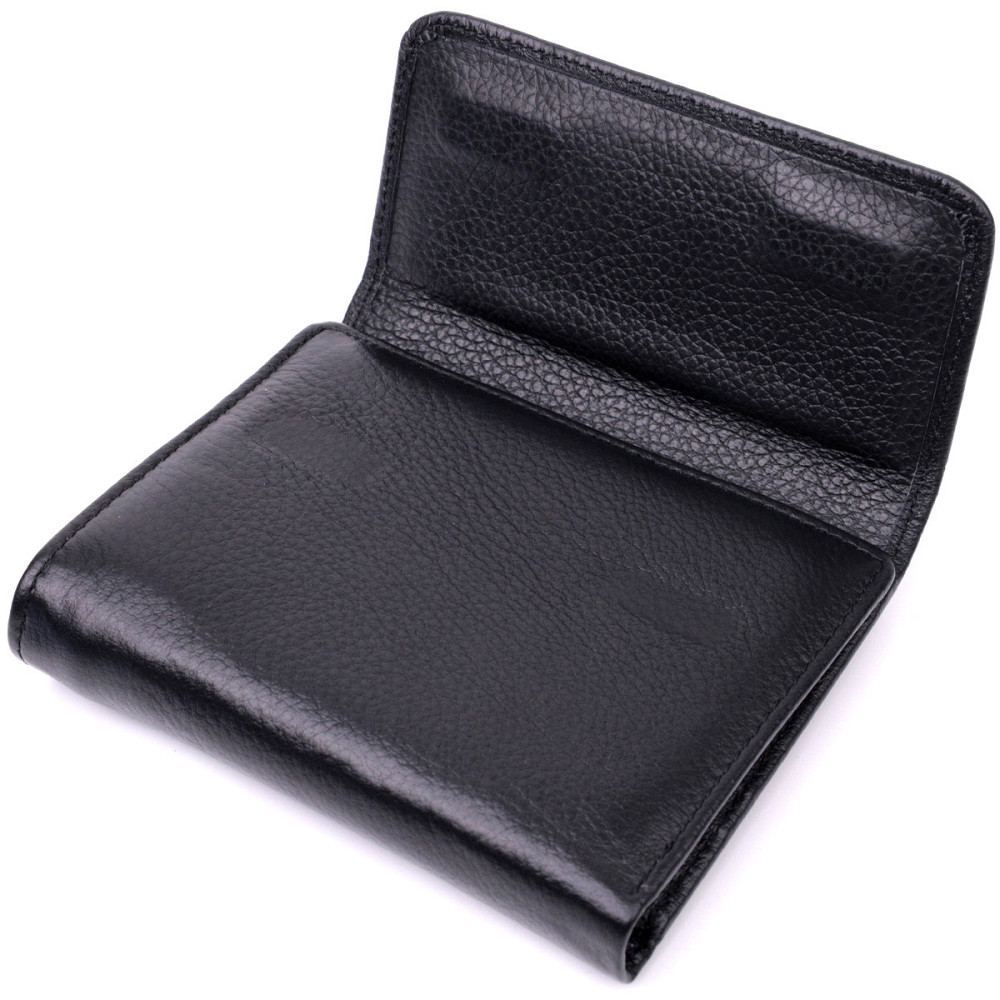Женский симпатичный кошелек с монетницей из натуральной кожи ST Leather 19494 Черный Киев - изображение 3