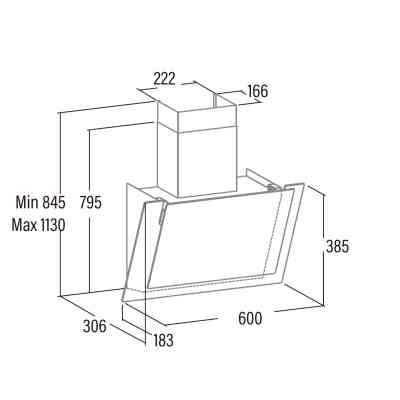 Вытяжка кухонная Cata VALTO 600 XGBK (02027505) Винница