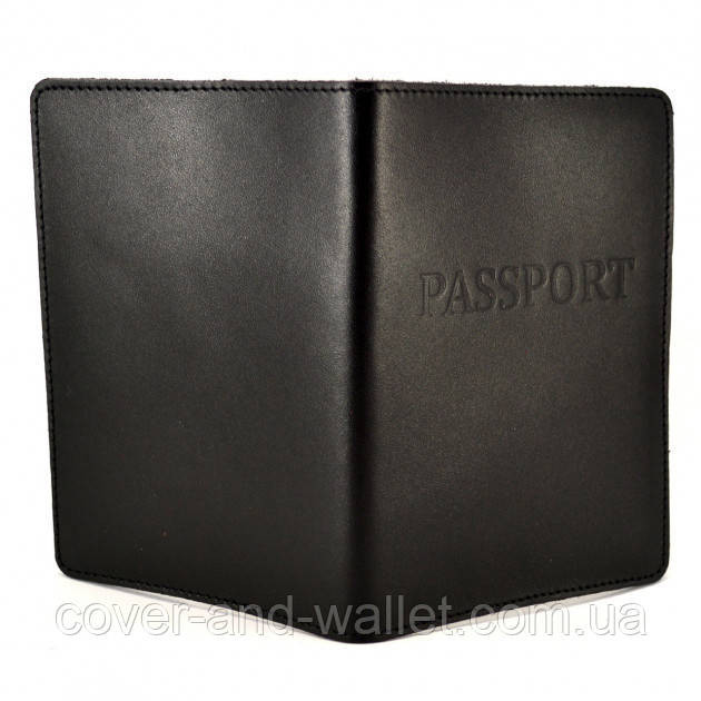 Стильная кожаная обложка на паспорт черного цвета ST Leather Киев - изображение 7
