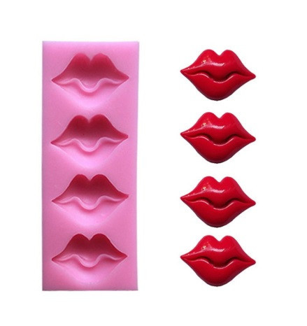 Молд силиконовый Губы 125 на 50 мм розовый Киев - изображение 1