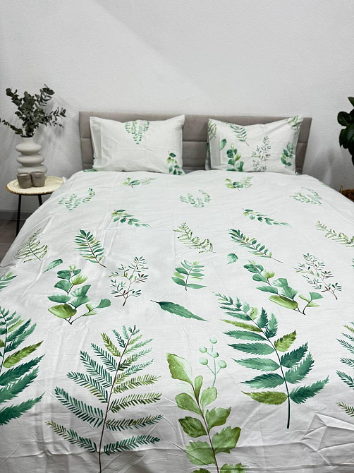 Ecotton Комплект постільної білизни Ecotton Євро 210х220 см Папороть білий 21204 Коломия - фото 7