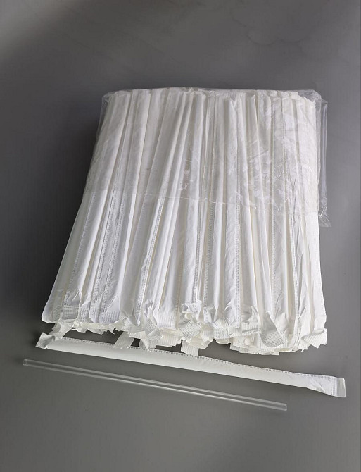 Трубочка для напоїв з гофрою d4.8 21см в інд. упаковці Прозр. рівна (200 шт) Харків - фото 2