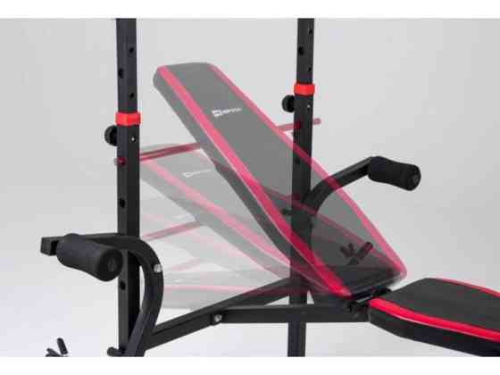 Скамья для жима с тягой + 4 грифа + 100 кг блинов Гантели, гири, штанги и диски АВС пластик комплект Киев