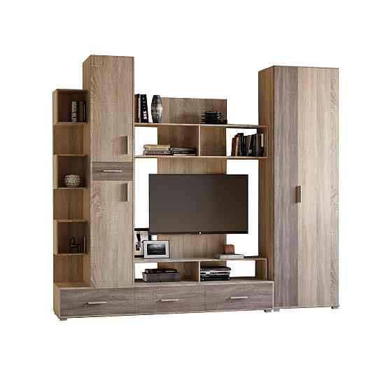 Стенка для гостиной Эверест Бриз + Шкаф ШП-2 сонома + трюфель (DTM-2329) Львов