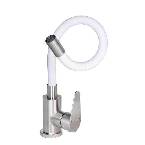 Змішувач для кухні Lidz Vida 015F3 з гнучким виливом (k35) LDVID015F3WHI43357 White / Nickel Київ