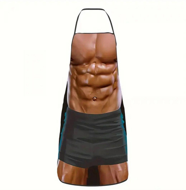 Фартух з приколом чоловічий кухонний з торсом і пресом для гриля та мангалу Київ - фото 5