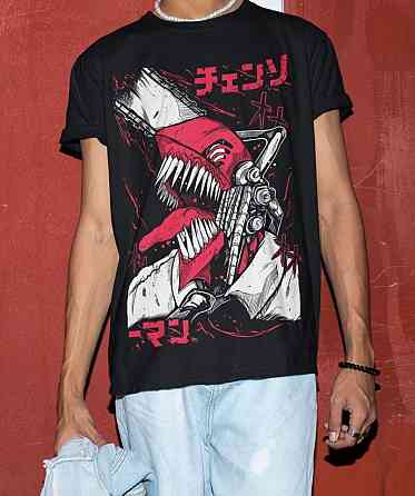 Футболка для мальчика аниме Человек-бензопила оверсайз (рост от 165 до 180 ) Черний AnimeJ0992m Днепр