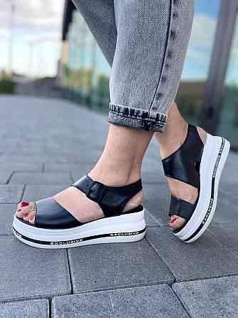 teona Босоніжки жіночі TEONA 123 чорні (літо, шкіра натуральна) (4104) 37 Коломия