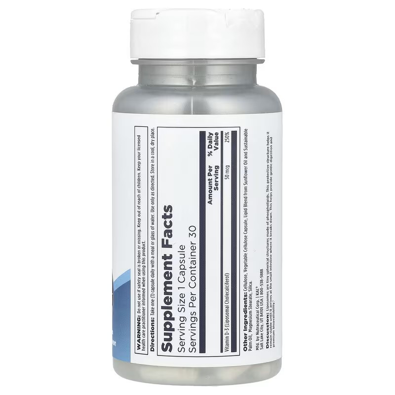 Liposomal D-3, High Potency, 50 mcg, 30 VegCaps Луцк - изображение 2