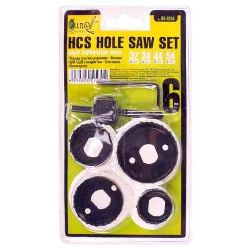 Набір корончастих фрез по дереву 6 предм (32, 38, 44, 54мм) Alloid Одеса