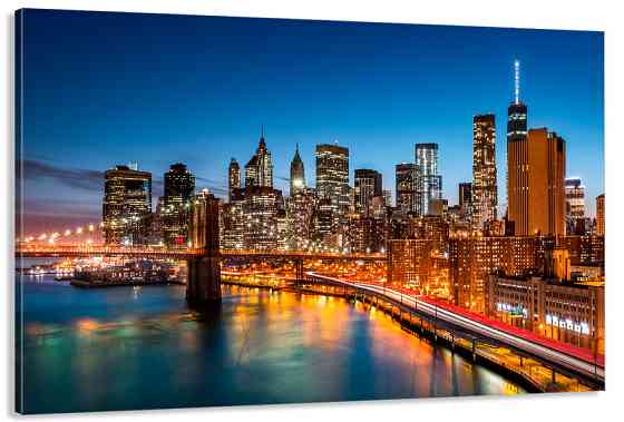 Картина полотно у вітальню / спальню  Міст в ночі   MLP_389 ( 60х30см ) Київ