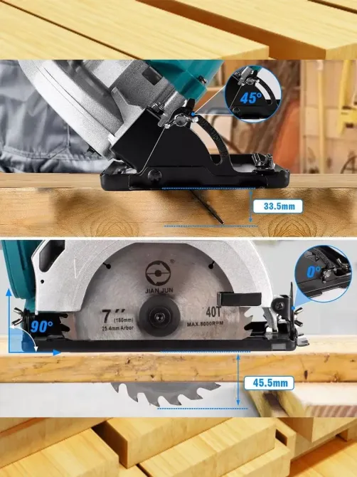 Аккумуляторная циркулярная пила KRAFFTEC 48V 10800 об/мин 800 Вт Одесса - изображение 3