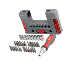 Викрутка з бітами та головками 1/4" 38 шт CrV тріскаточна (футляр) Мукачево - фото 2
