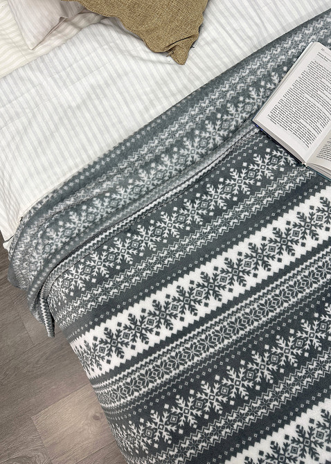 Плед-покривало Decorator WellSoft 150х210 см з різдвяним принтом Сірий (87-175) Київ - фото 2