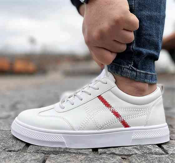 Кросівки Чоловічі Білі Шкіряні (розміри: 40,41,42) — 215-4 Дніпро