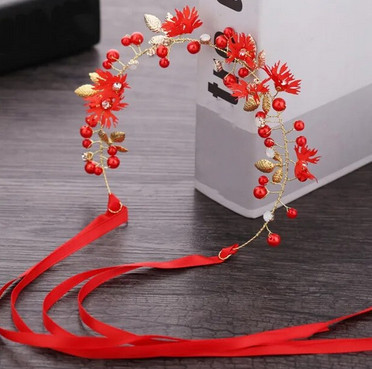 Вінок діадема для волосся червоний Київ - фото 1