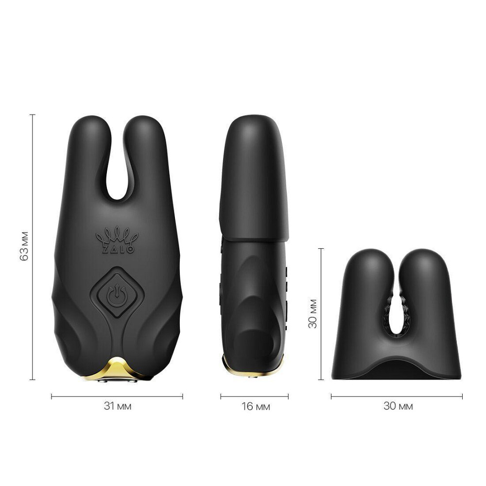 Смарт-вибратор для груди Zalo - Nave Obsidian Black, пульт ДУ, работа через приложение Sex Aura Киев - изображение 3