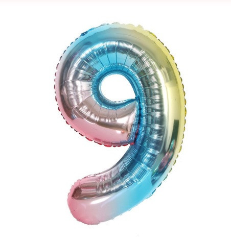 Шарик цифра 9 фольгированная 32 дюйма разноцветный Киев - изображение 1