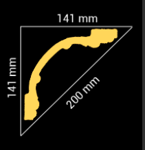 Потолочный плинтус 2м   GP-76   141х141 mm для натяжных потолков Днепр