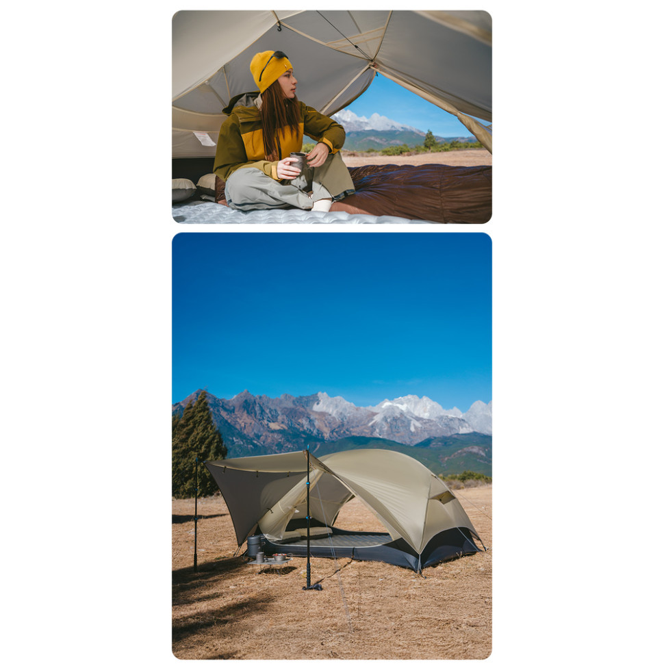 Намет двомісний ультралегкий Naturehike Mongar UL CNK2550WS016, коричневий Киев - изображение 8