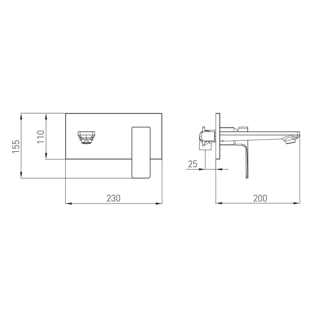Змішувач для раковини настінний VOLLE LEON de la noche чорний/матовий 1511.010304 Київ - фото 5