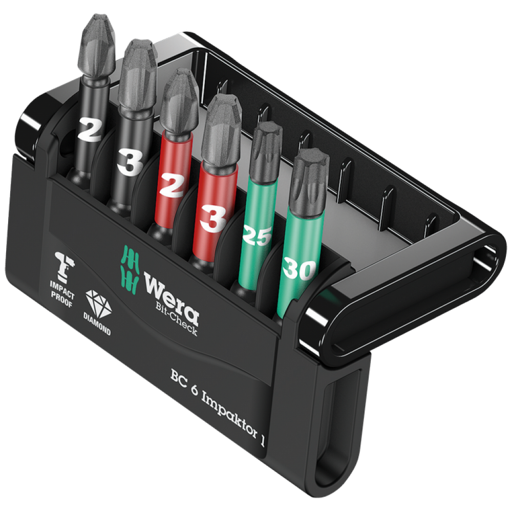 Набір ударних біт PH/PZ/Torx Wera з алмазним покриттям 6шт. 05057695001 Одеса - фото 1