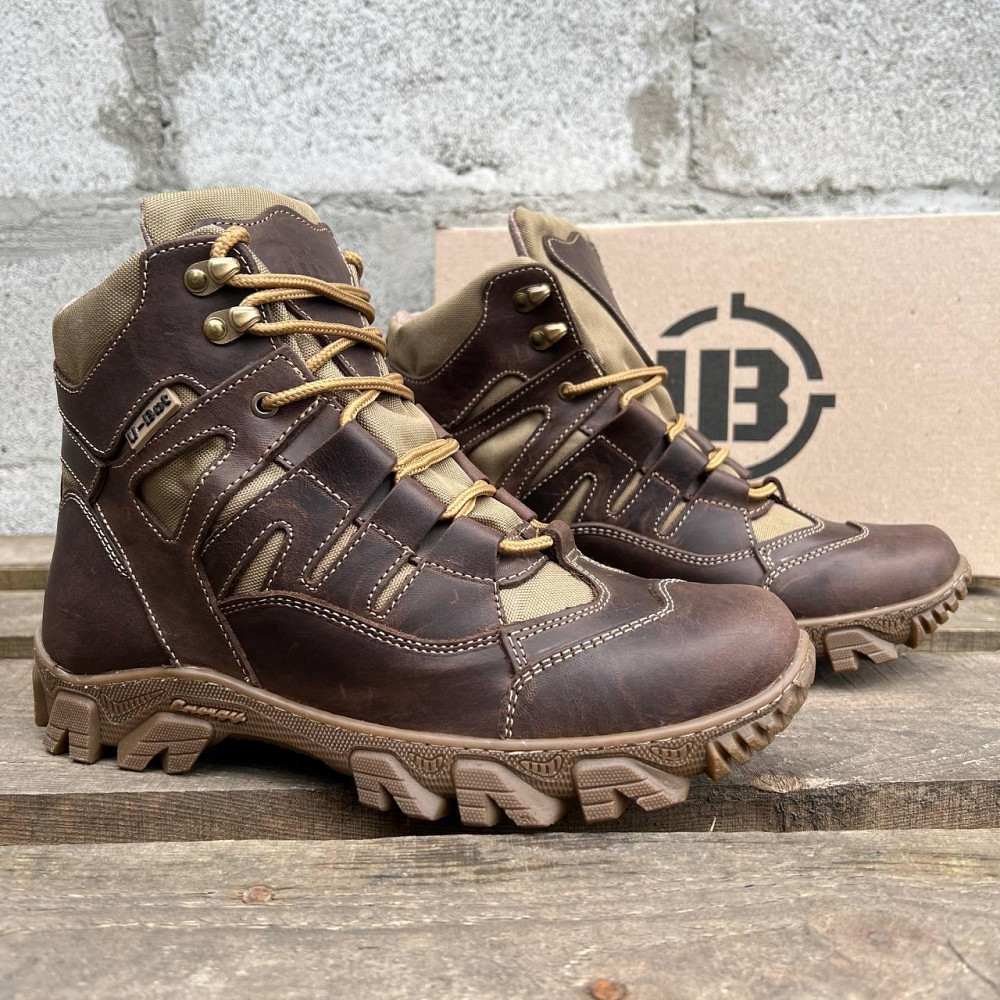 Ботинки военные мужские, демисезонные, коричневые, защита от влаги, устойчивые к истиранию, анатомическая Львов - изображение 6