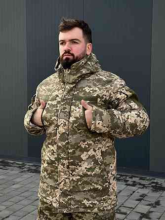 Військовий зимовий теплий чоловічий бушлат піксель ММ-14, армійська чоловіча куртка бушлат піксель до -30 Львів