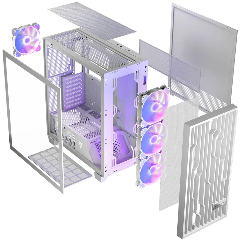 Корпус Modecom VOLCANO PERUN APEX ARGB MIDI WHITE 4x140mm fans USB 3.0x2+TYPE-C без БЖ ATX Вінниця - фото 9