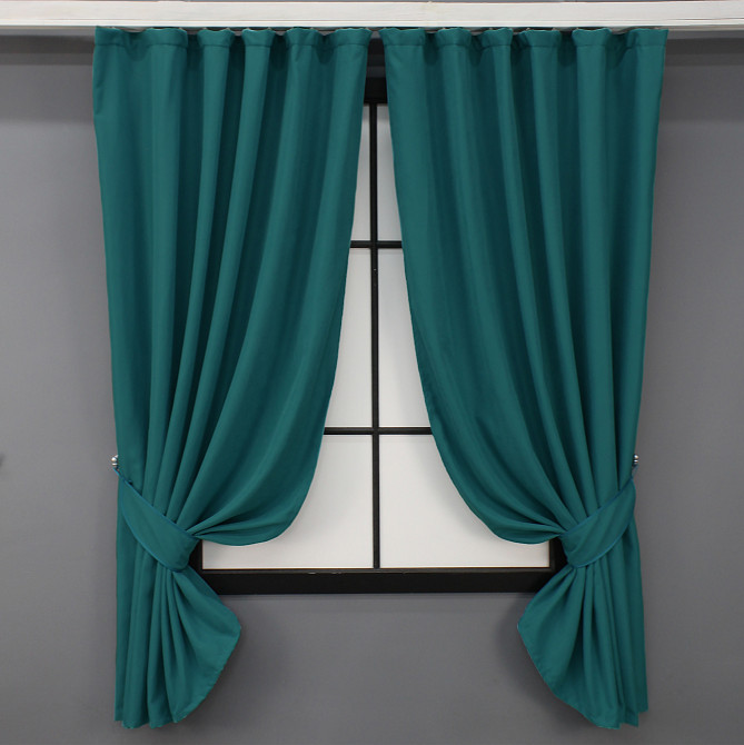 Комплект штор коротких VR-Textil Bagema Rvs № 1297ш 130х170 см 2 шт Изумрудный (35-0123) Киев - изображение 1
