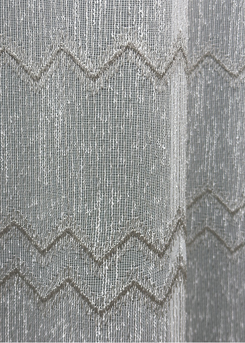 Тюль льон з вишивкою колір молочний з сірим 1620т Київ - фото 5