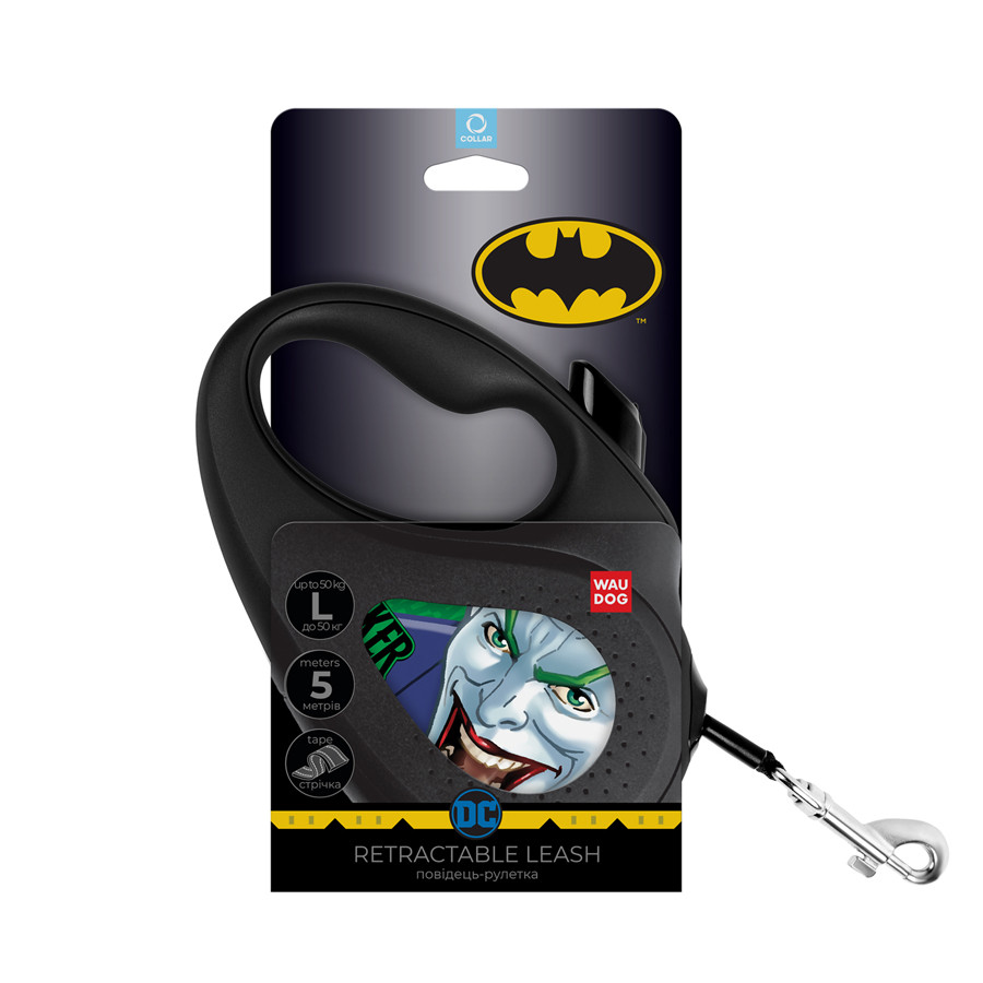 Повідець-рулетка для собак WAUDOG R-leash, малюнок "Джокер Зелений", L, до 50 кг, 5 м, світлові Коломия - фото 2
